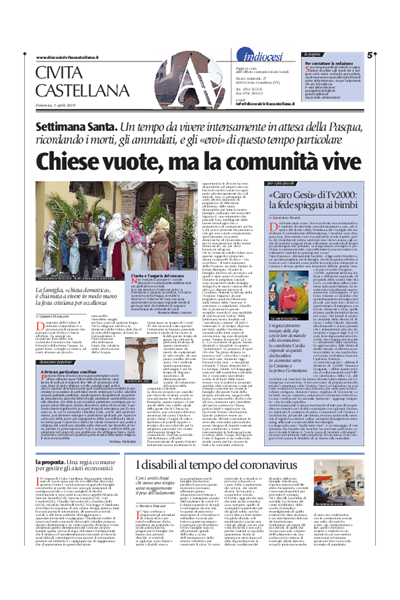 Avvenire - pagina diocesana del 05/04/2020